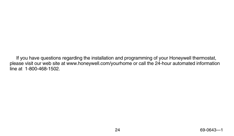 Honeywell 191108AJ User Manual | Page 24 / 28