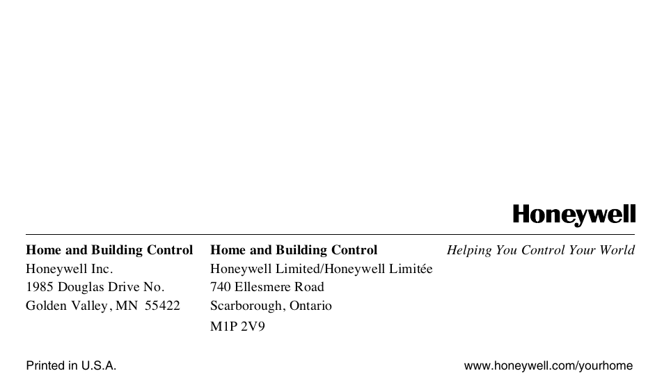 Honeywell 191108AJ User Manual | Page 28 / 28