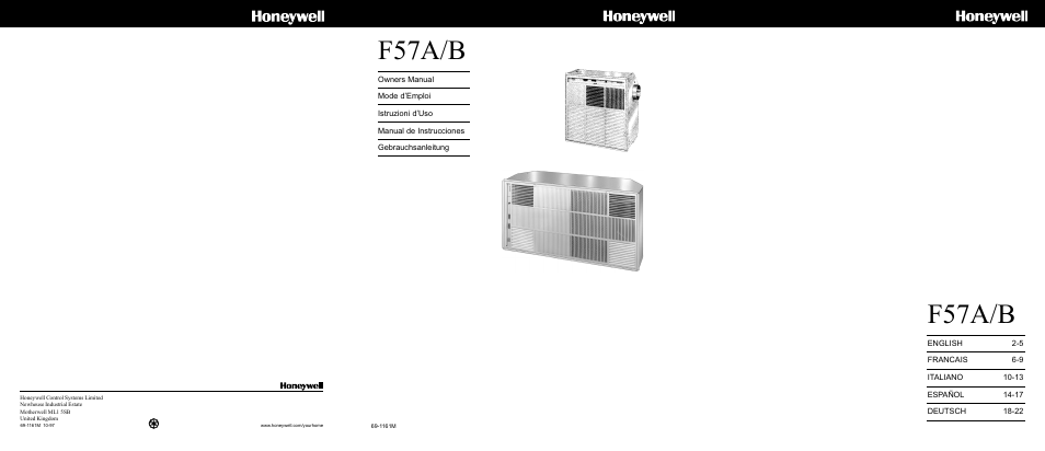 F57a/b | Honeywell F57A/B User Manual | Page 2 / 26