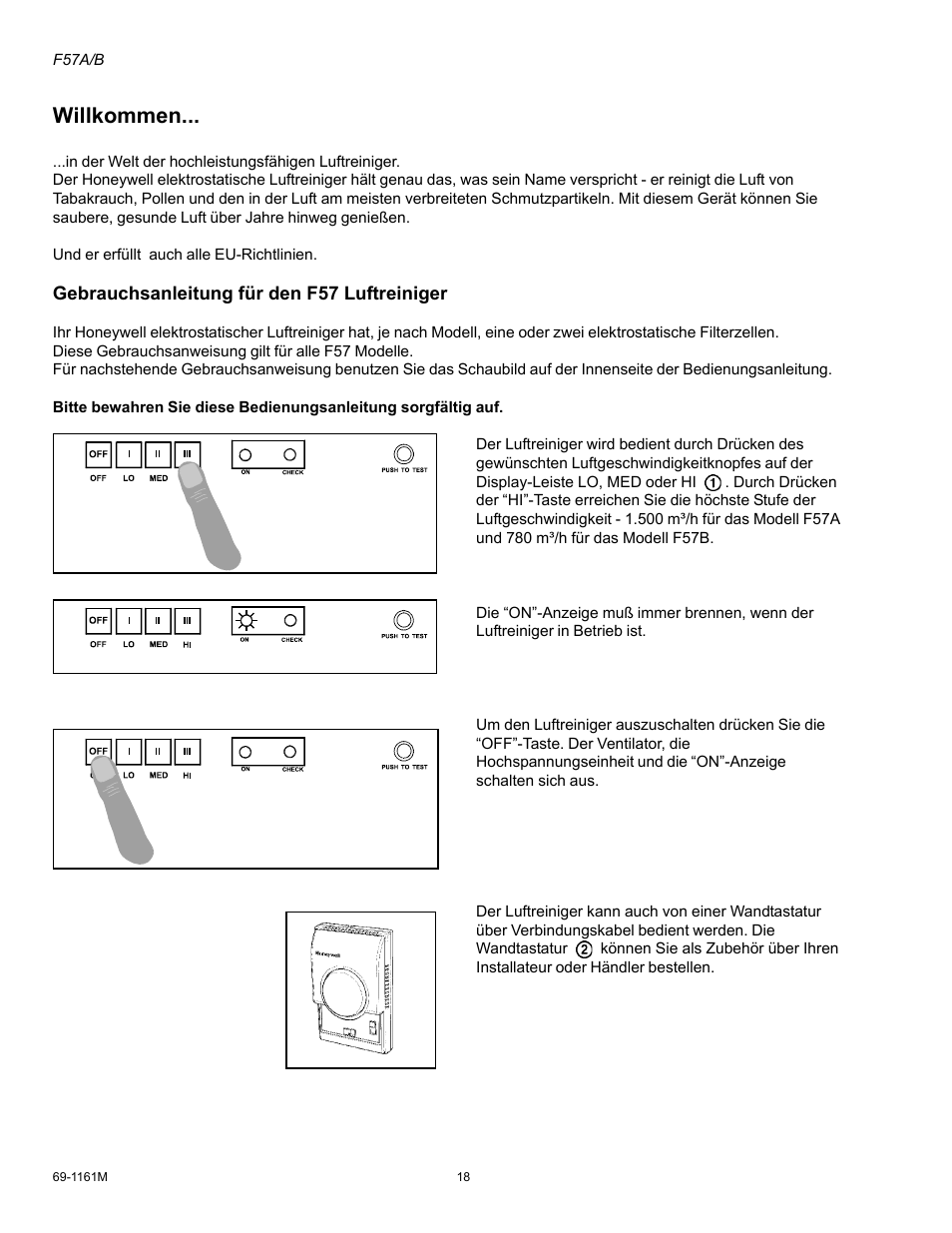 Willkommen | Honeywell F57A/B User Manual | Page 20 / 26