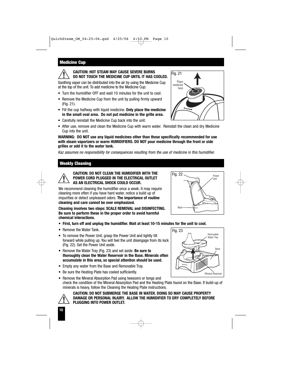 Honeywell HWM-330 User Manual | Page 10 / 44