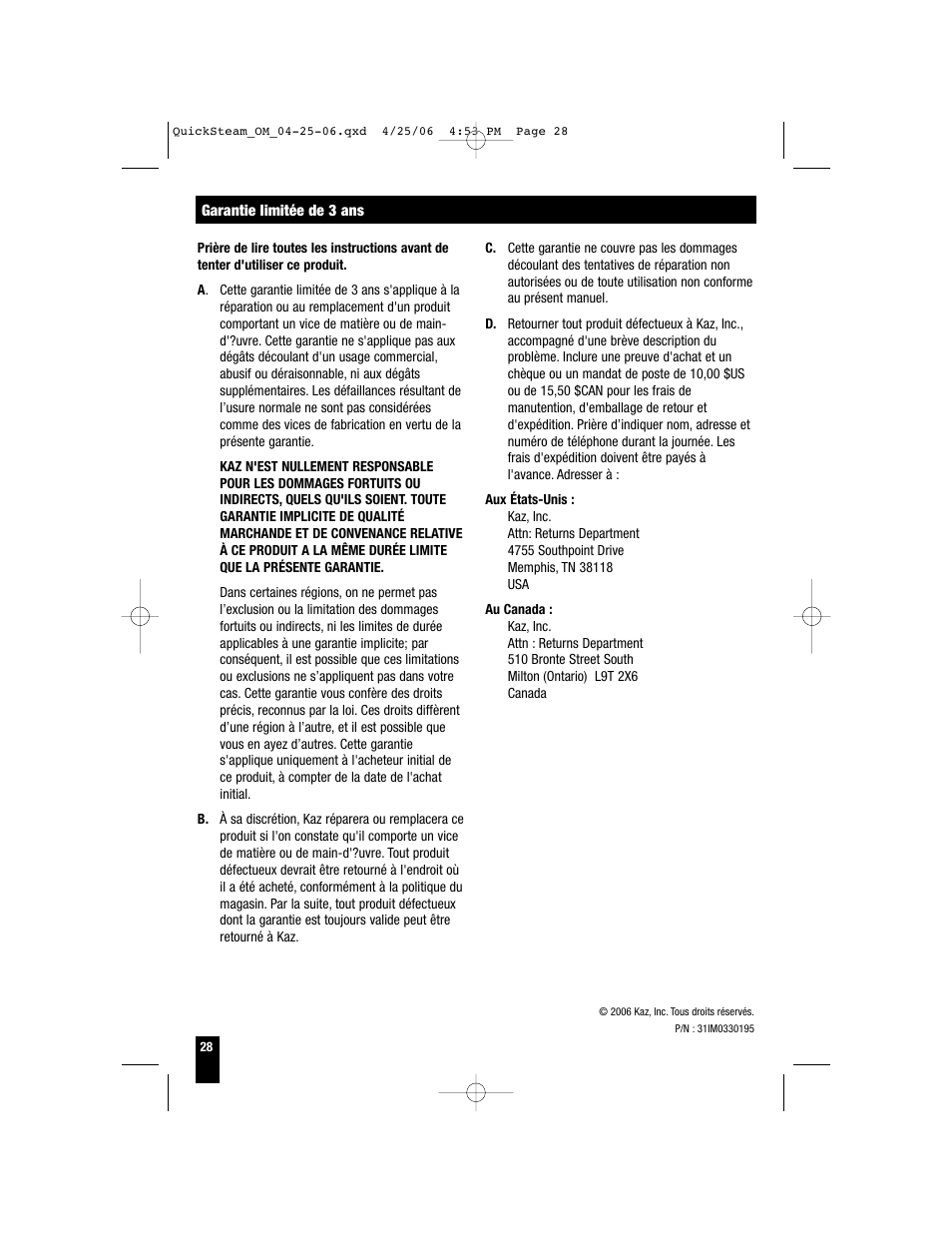 Honeywell HWM-330 User Manual | Page 28 / 44