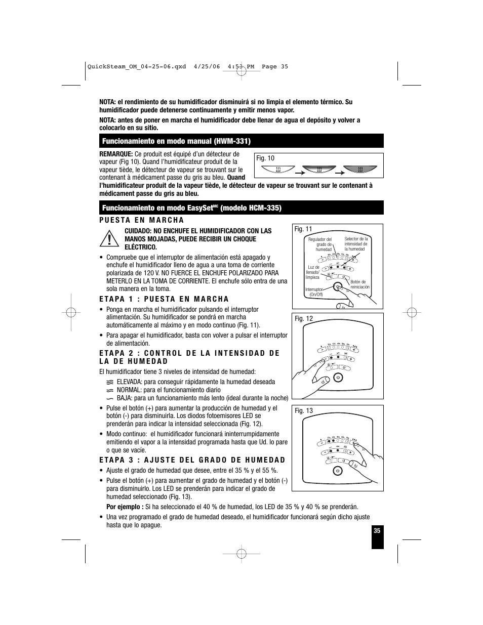 Honeywell HWM-330 User Manual | Page 35 / 44