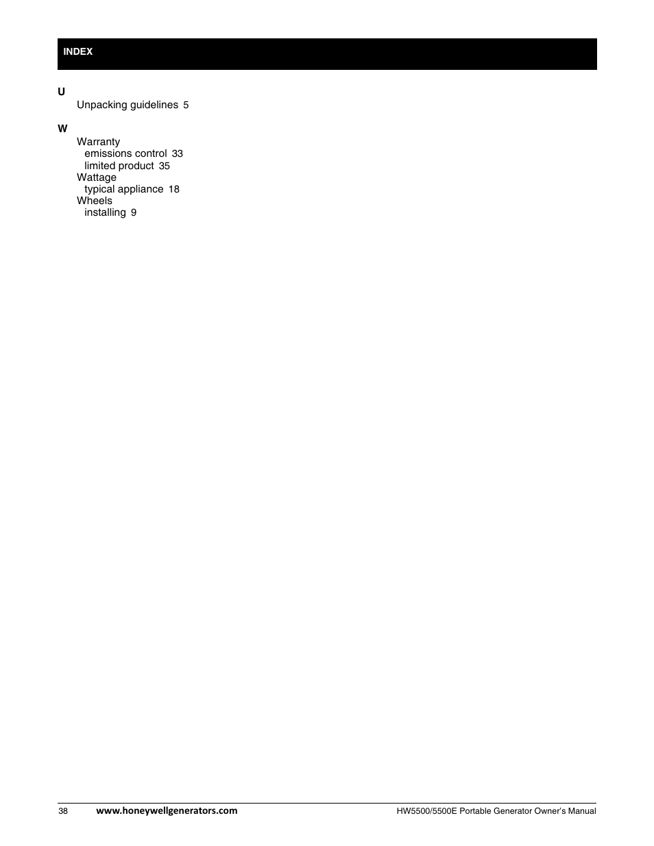 Honeywell HW5500E User Manual | Page 44 / 93