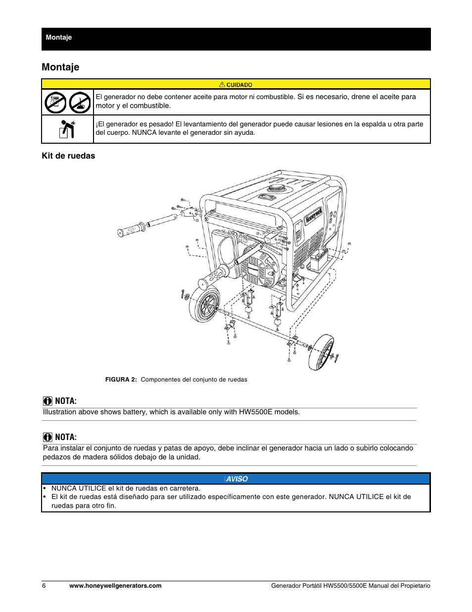 Montaje | Honeywell HW5500E User Manual | Page 58 / 93
