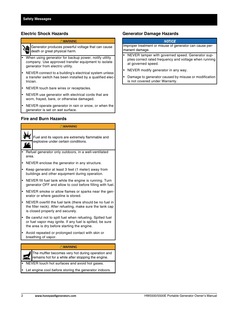 Honeywell HW5500E User Manual | Page 8 / 93
