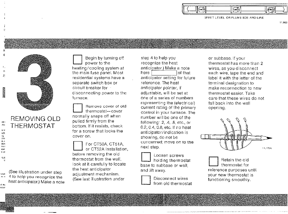 Removing old thermostat | Honeywell CT52A User Manual | Page 3 / 6