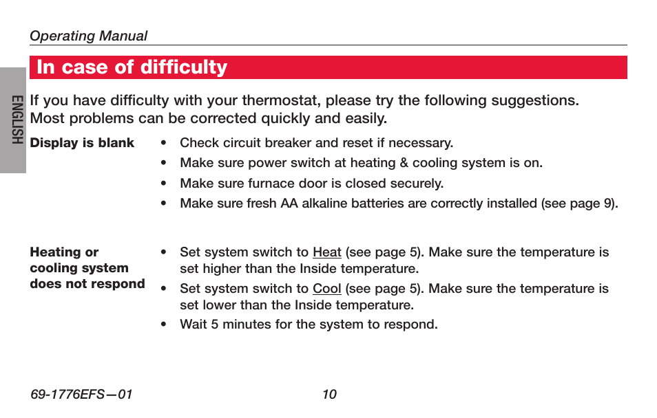 Honeywell PRO TH3000 Series User Manual | Page 12 / 56