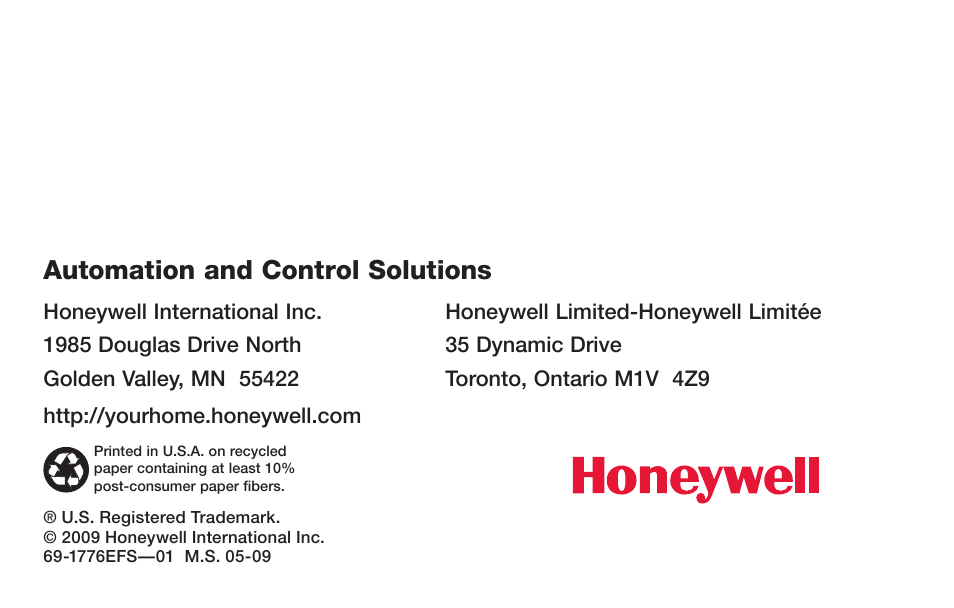 Automation and control solutions | Honeywell PRO TH3000 Series User Manual | Page 18 / 56