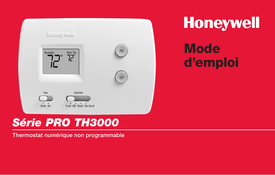 Mode d’emploi | Honeywell PRO TH3000 Series User Manual | Page 19 / 56