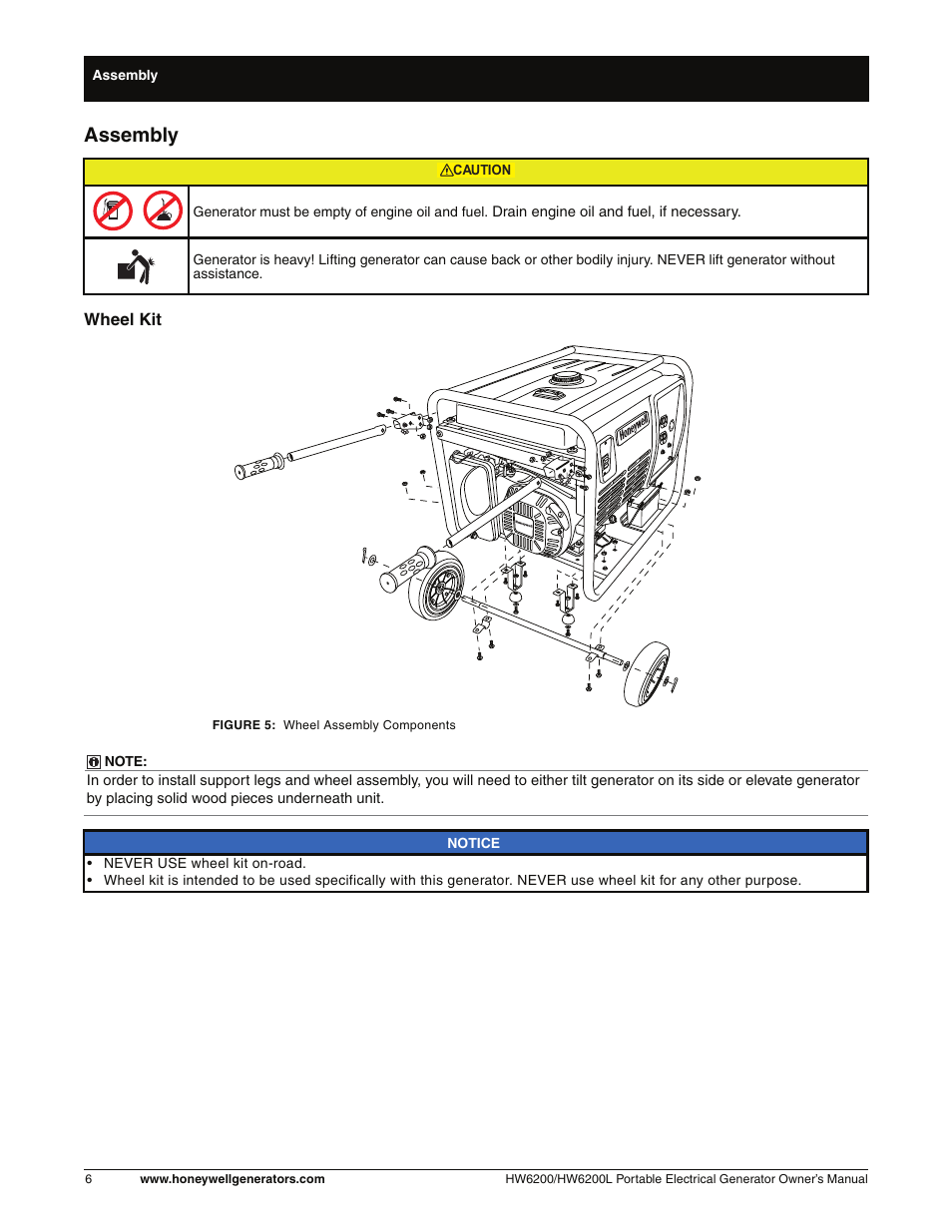 Assembly | Honeywell HW6200L User Manual | Page 12 / 86