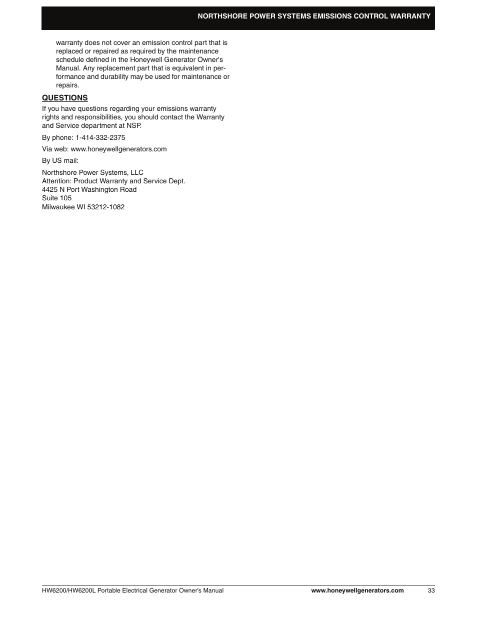 Honeywell HW6200L User Manual | Page 39 / 86