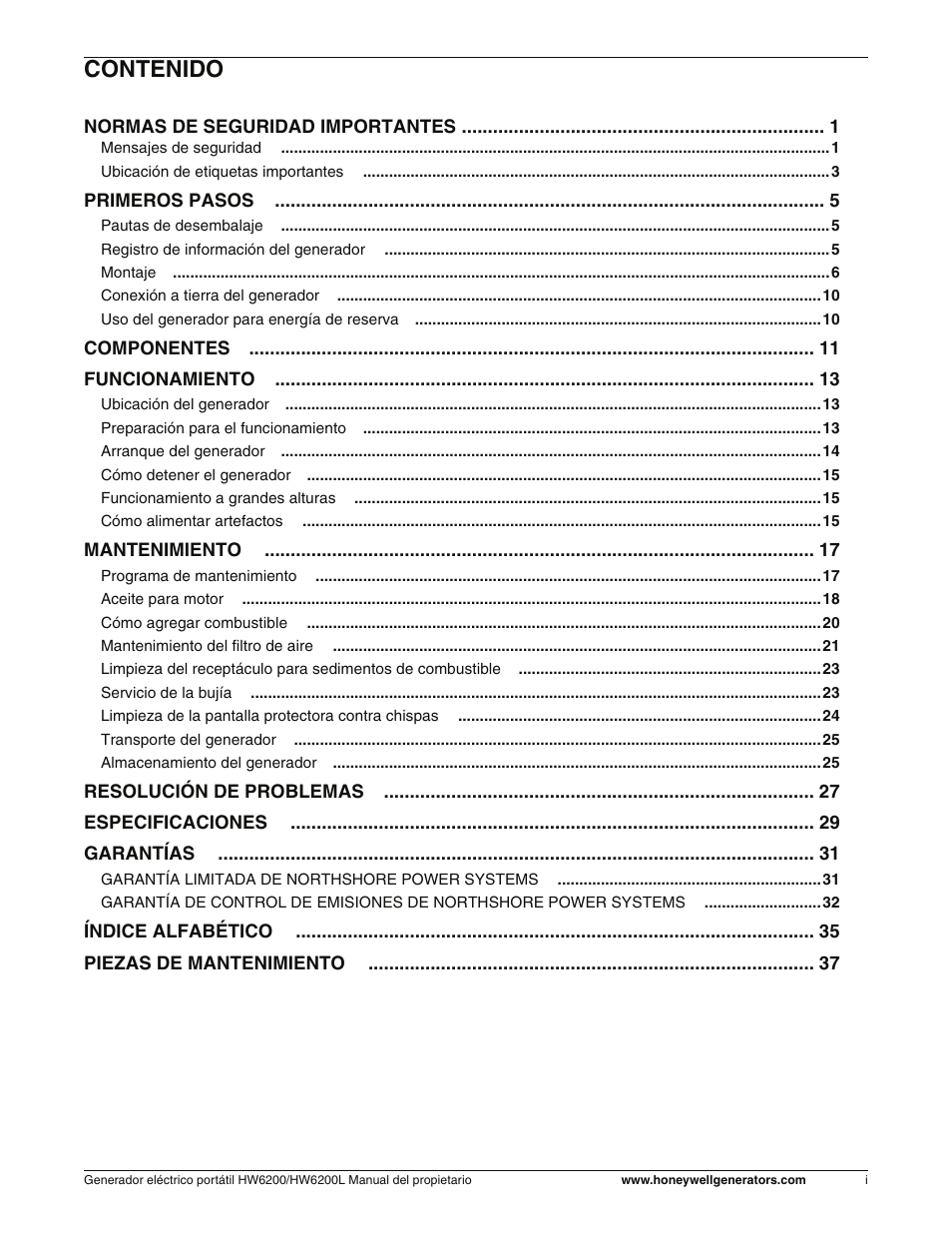 Honeywell HW6200L User Manual | Page 47 / 86