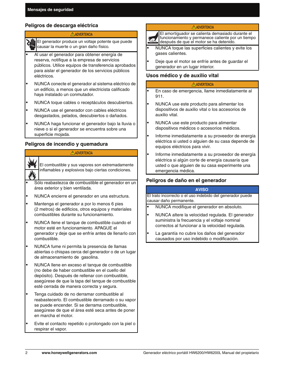Honeywell HW6200L User Manual | Page 50 / 86