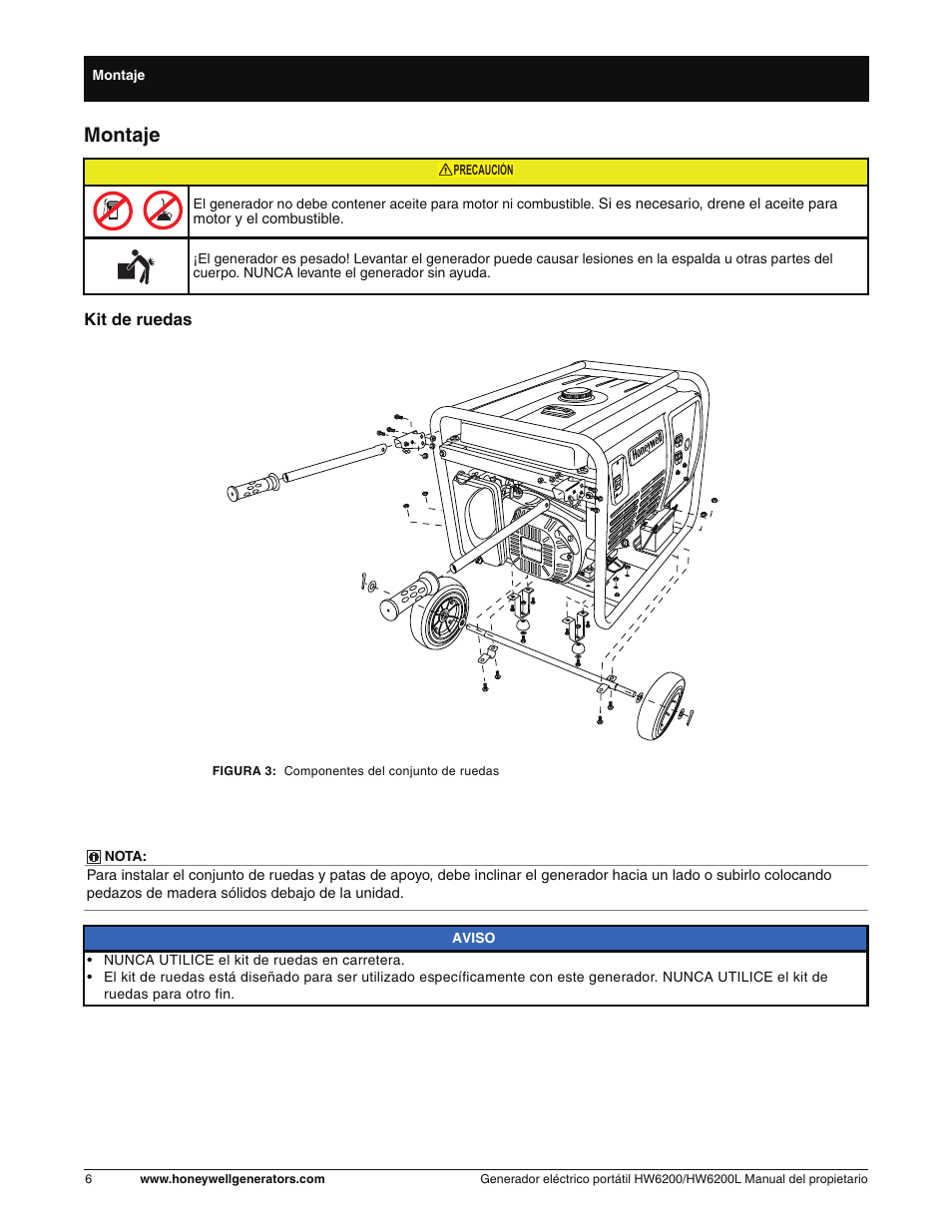 Montaje | Honeywell HW6200L User Manual | Page 54 / 86