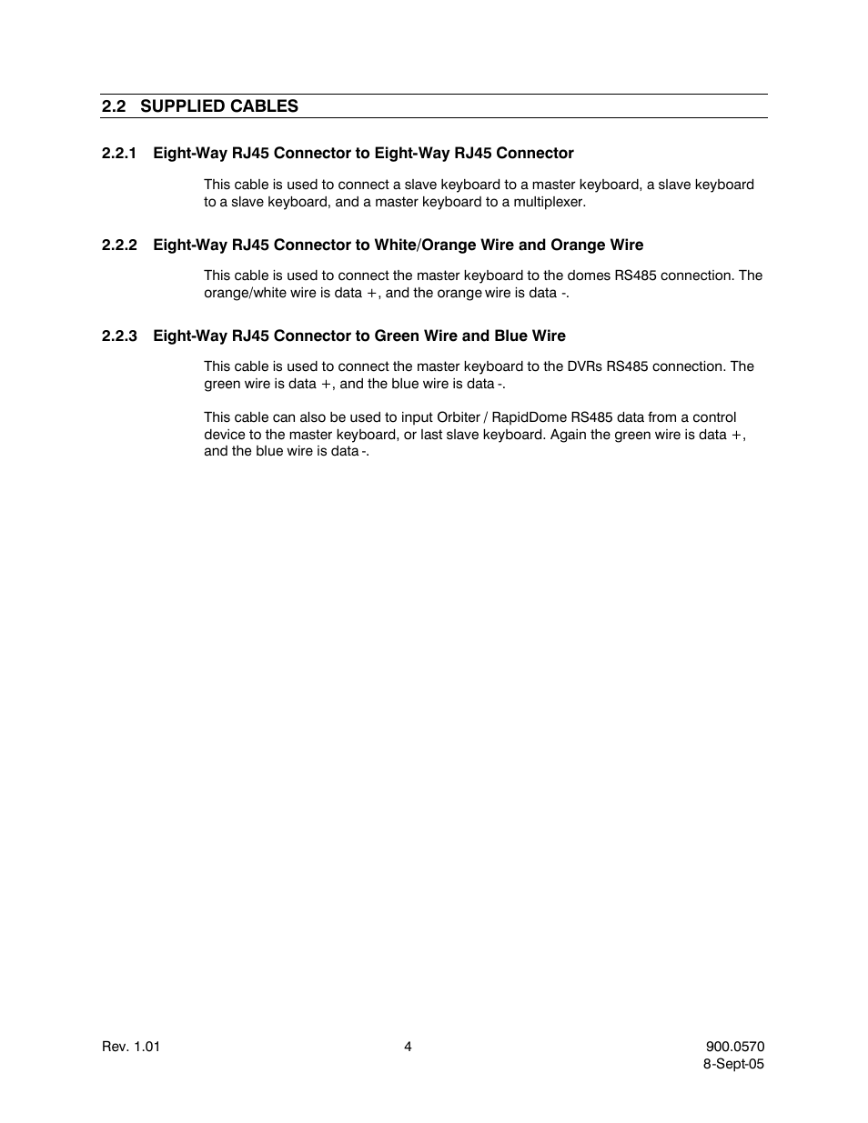 2supplied cables, Supplied cables | Honeywell HJZTP User Manual | Page 14 / 64