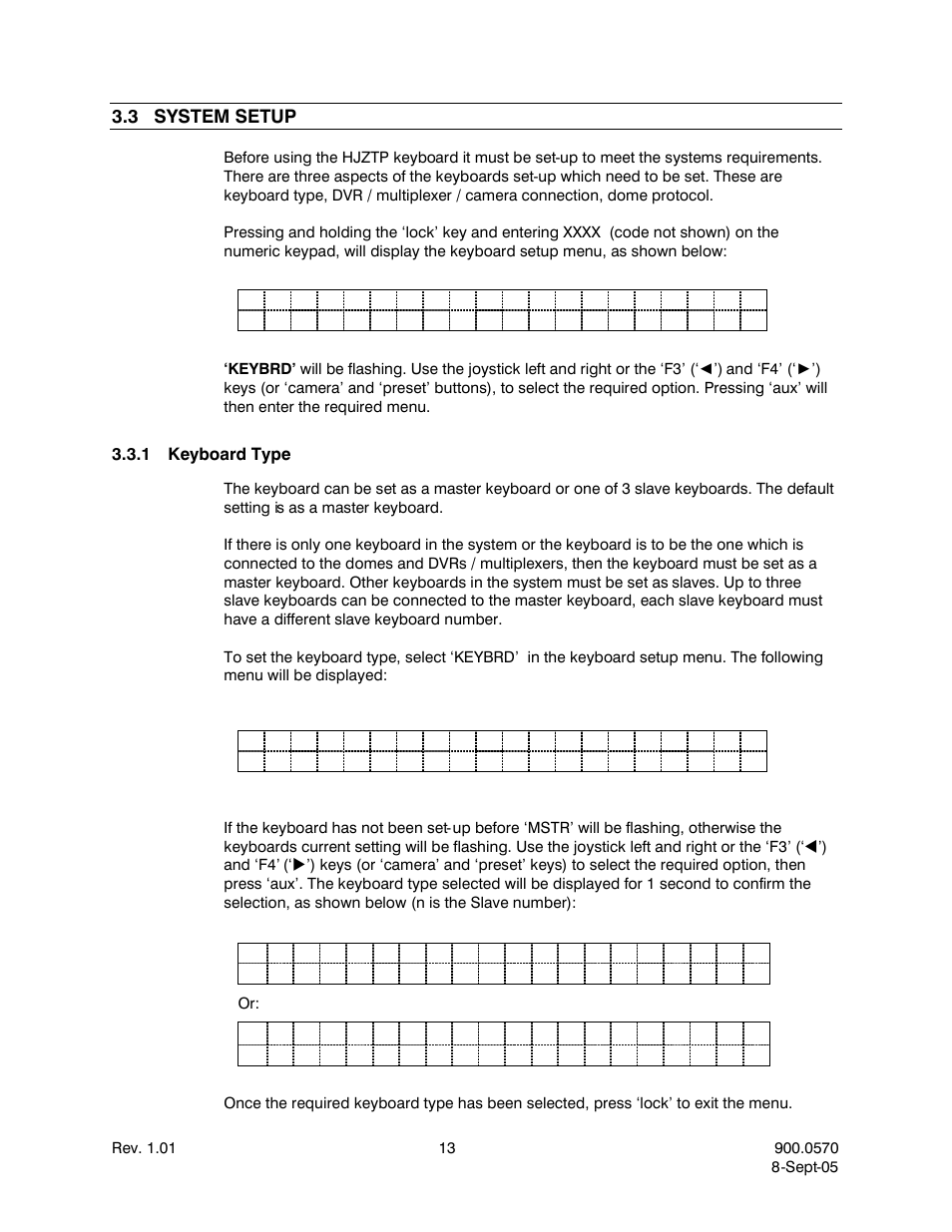 3system setup, 1keyboard type, System setup | Keyboard type | Honeywell HJZTP User Manual | Page 23 / 64