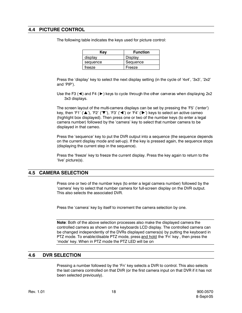4picture control, 5camera selection, 6dvr selection | Picture control, Camera selection, Dvr selection | Honeywell HJZTP User Manual | Page 28 / 64