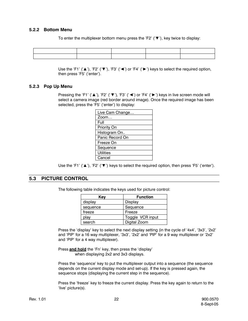 2bottom menu, 3pop up menu, 3 picture control | Bottom menu, Pop up menu, Picture control | Honeywell HJZTP User Manual | Page 32 / 64