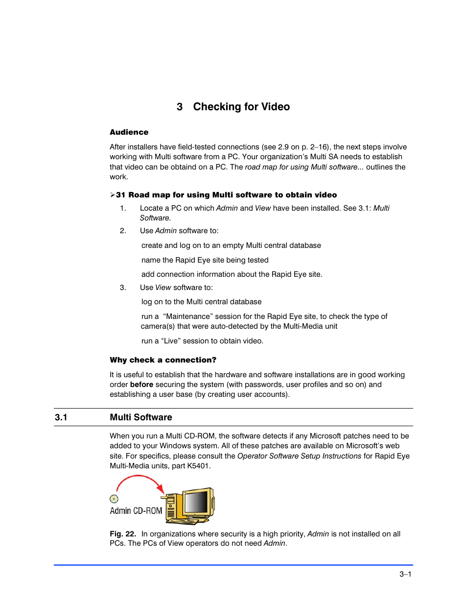 3 checking for video | Honeywell RAPID EYE K9696V2 User Manual | Page 37 / 96