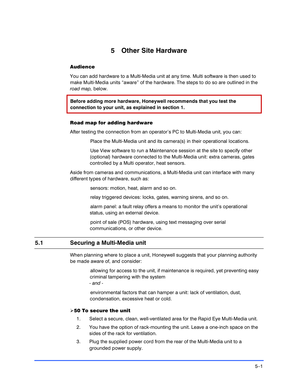 5 other site hardware | Honeywell RAPID EYE K9696V2 User Manual | Page 59 / 96