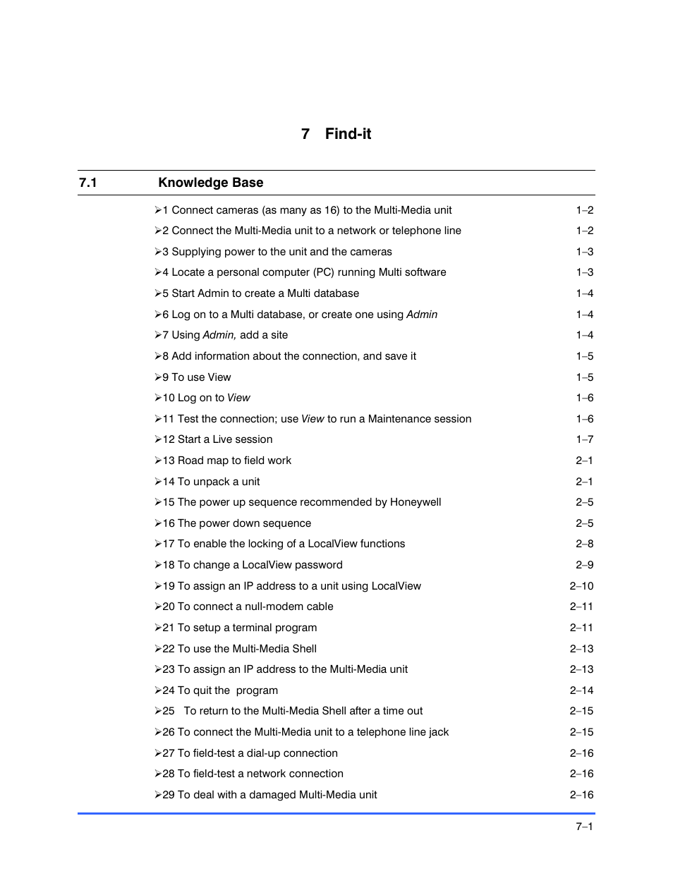 7 find-it | Honeywell RAPID EYE K9696V2 User Manual | Page 75 / 96