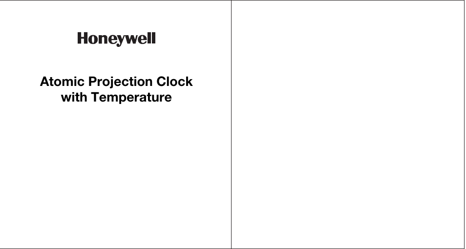 Honeywell PCR11ELW User Manual | 9 pages