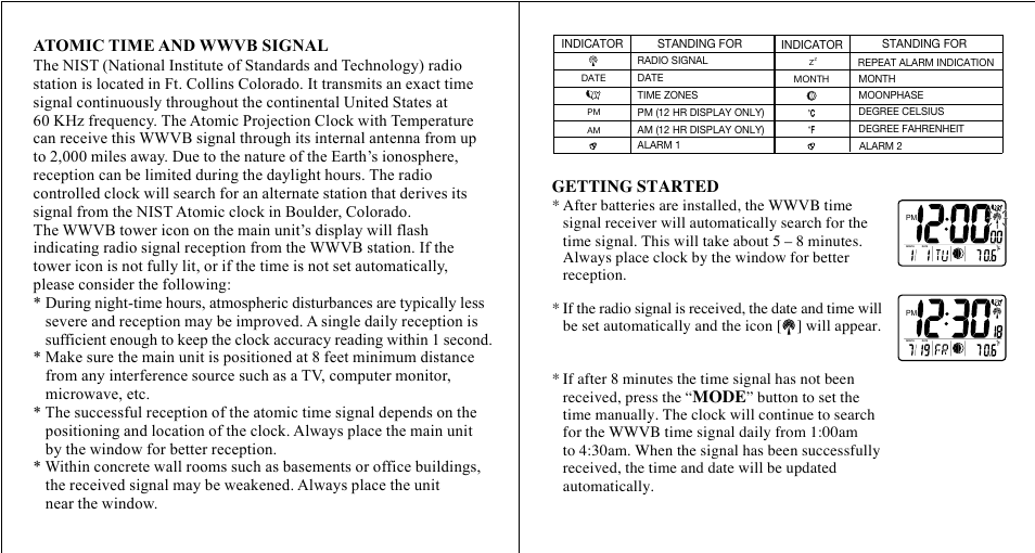 Date month | Honeywell PCR11ELW User Manual | Page 4 / 9