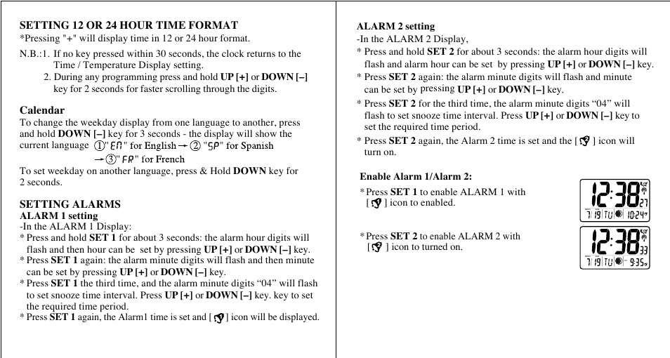 Date month 1 pm date month 2 | Honeywell PCR11ELW User Manual | Page 6 / 9