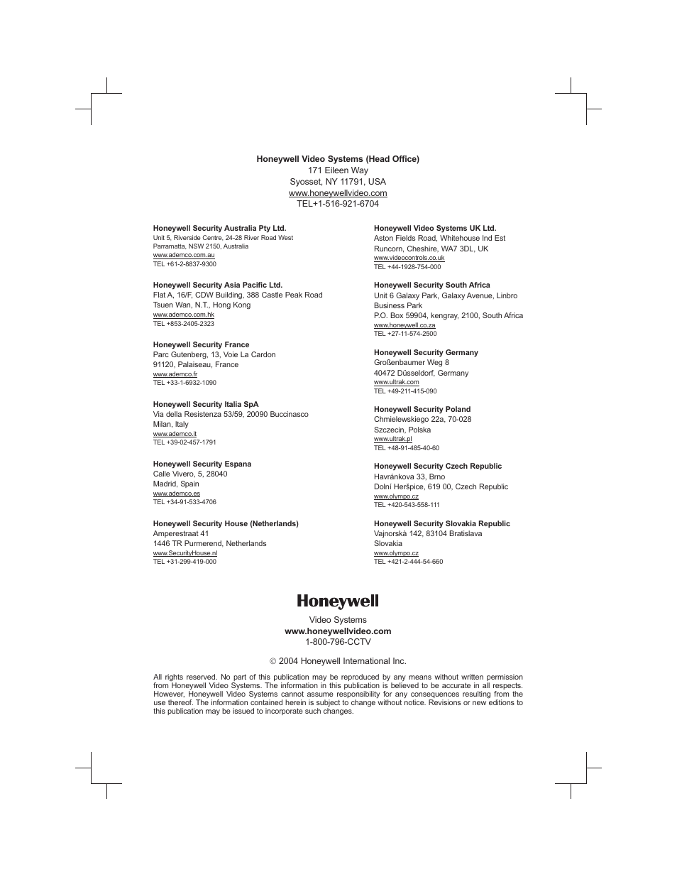 Honeywell HXMT9 / HXMT9X User Manual | Page 102 / 102
