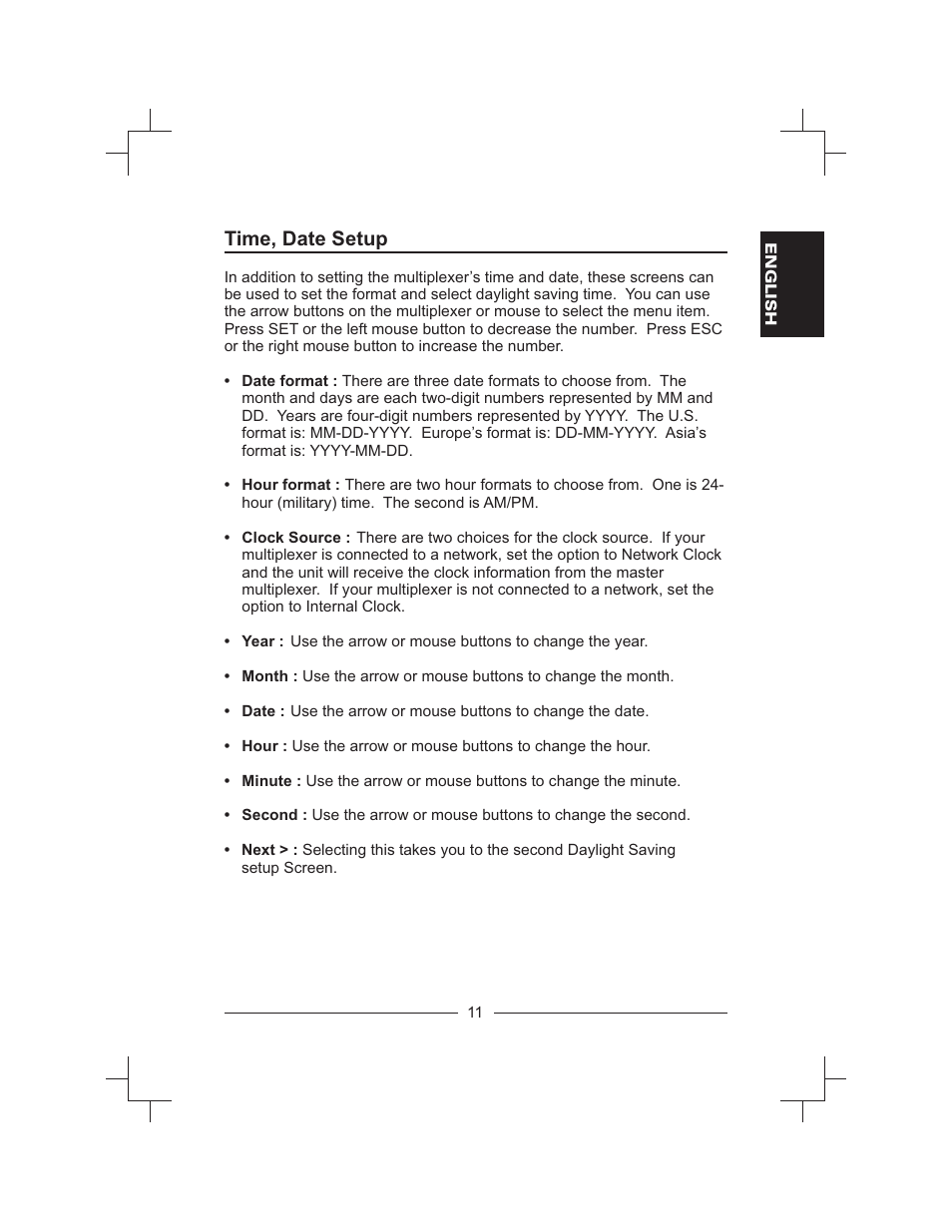 Time, date setup | Honeywell HXMT9 / HXMT9X User Manual | Page 25 / 102