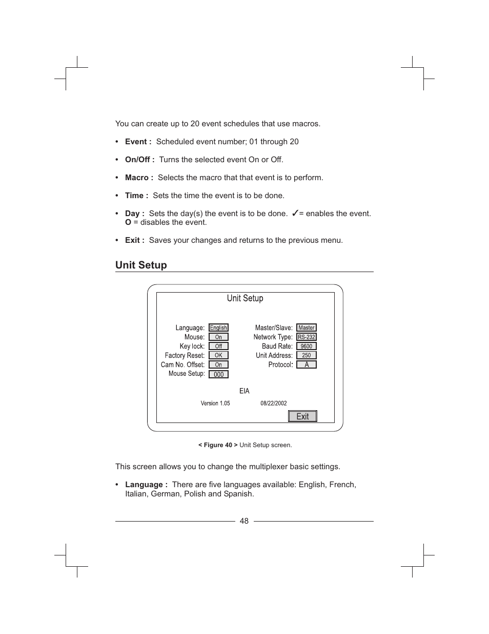 Unit setup | Honeywell HXMT9 / HXMT9X User Manual | Page 62 / 102