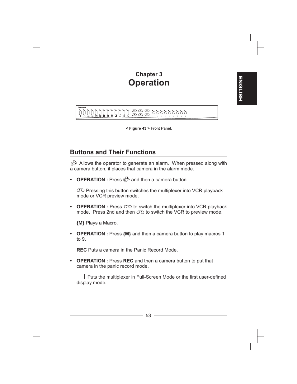 Operation, Buttons and their functions | Honeywell HXMT9 / HXMT9X User Manual | Page 67 / 102