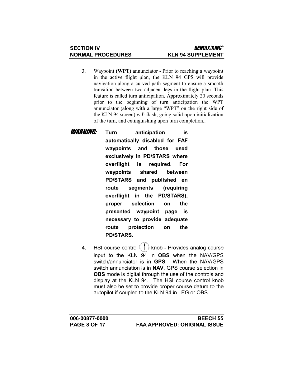 Honeywell BENDIX/KING KLN 94 User Manual | Page 123 / 156
