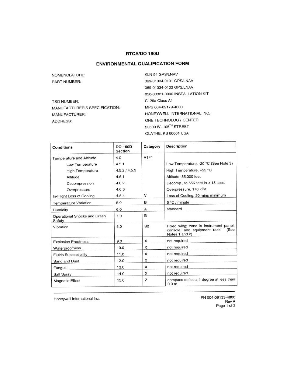 Honeywell BENDIX/KING KLN 94 User Manual | Page 145 / 156