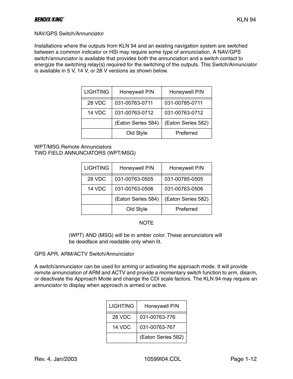 Honeywell BENDIX/KING KLN 94 User Manual | Page 22 / 156
