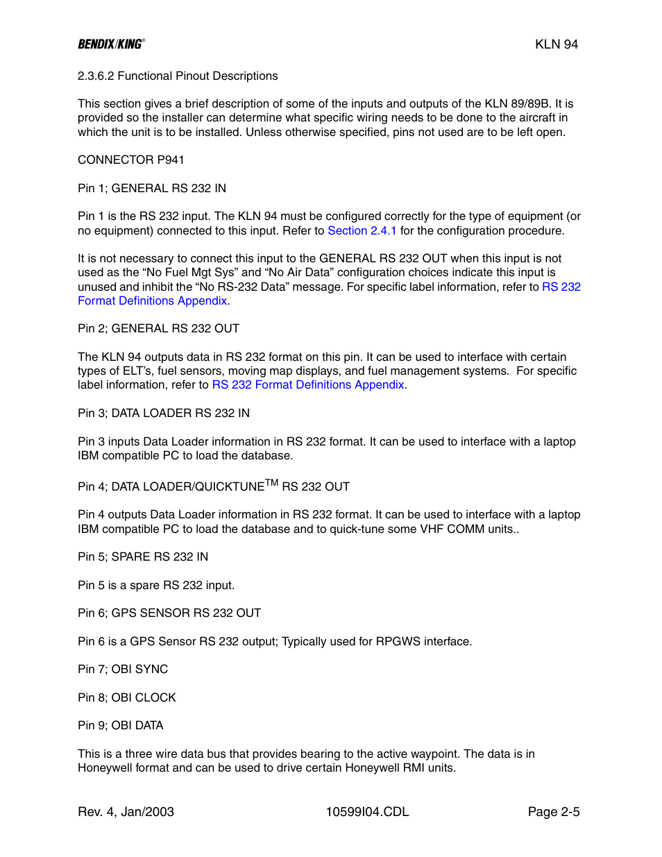 Honeywell BENDIX/KING KLN 94 User Manual | Page 29 / 156