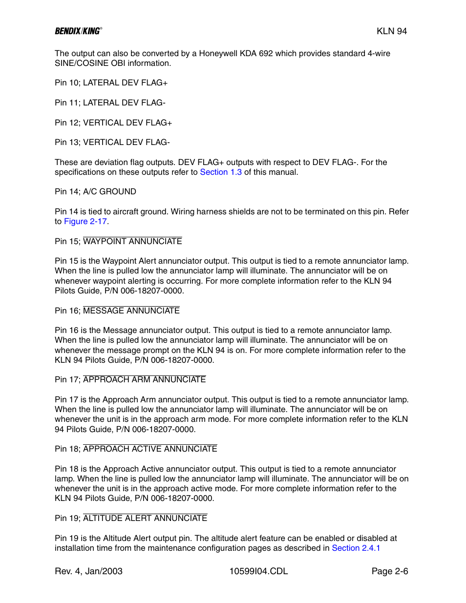 Honeywell BENDIX/KING KLN 94 User Manual | Page 30 / 156