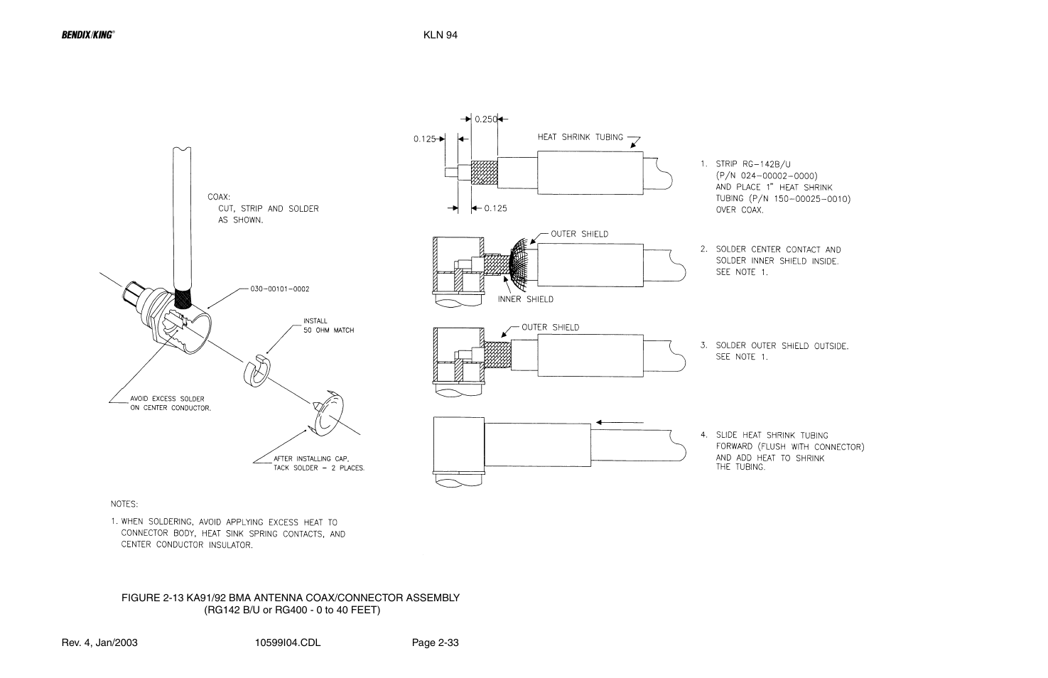 13 ka 91/92 bma antenna coax/connector assembly | Honeywell BENDIX/KING KLN 94 User Manual | Page 52 / 156