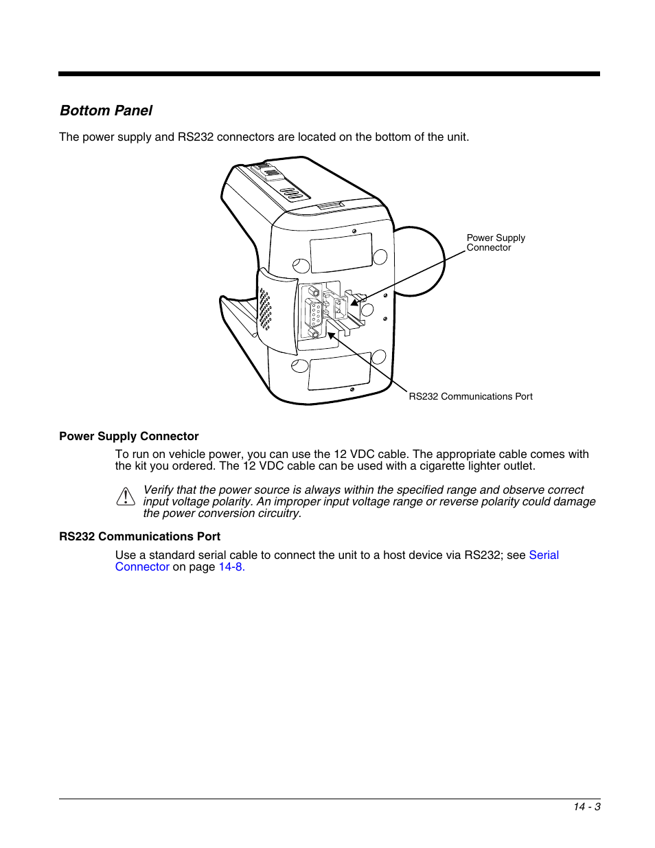 Bottom panel, Bottom panel -3 | Honeywell DOLPHIN 99EX User Manual | Page 151 / 190