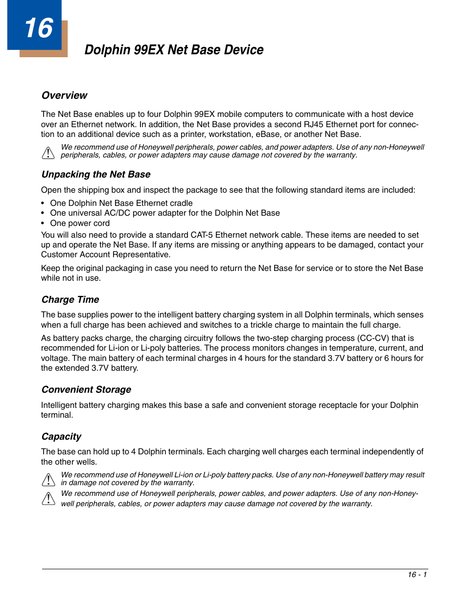 Dolphin 99ex net base device, Overview, Chapter 16 - dolphin 99ex net base device | Overview -1, For more information, see | Honeywell DOLPHIN 99EX User Manual | Page 167 / 190