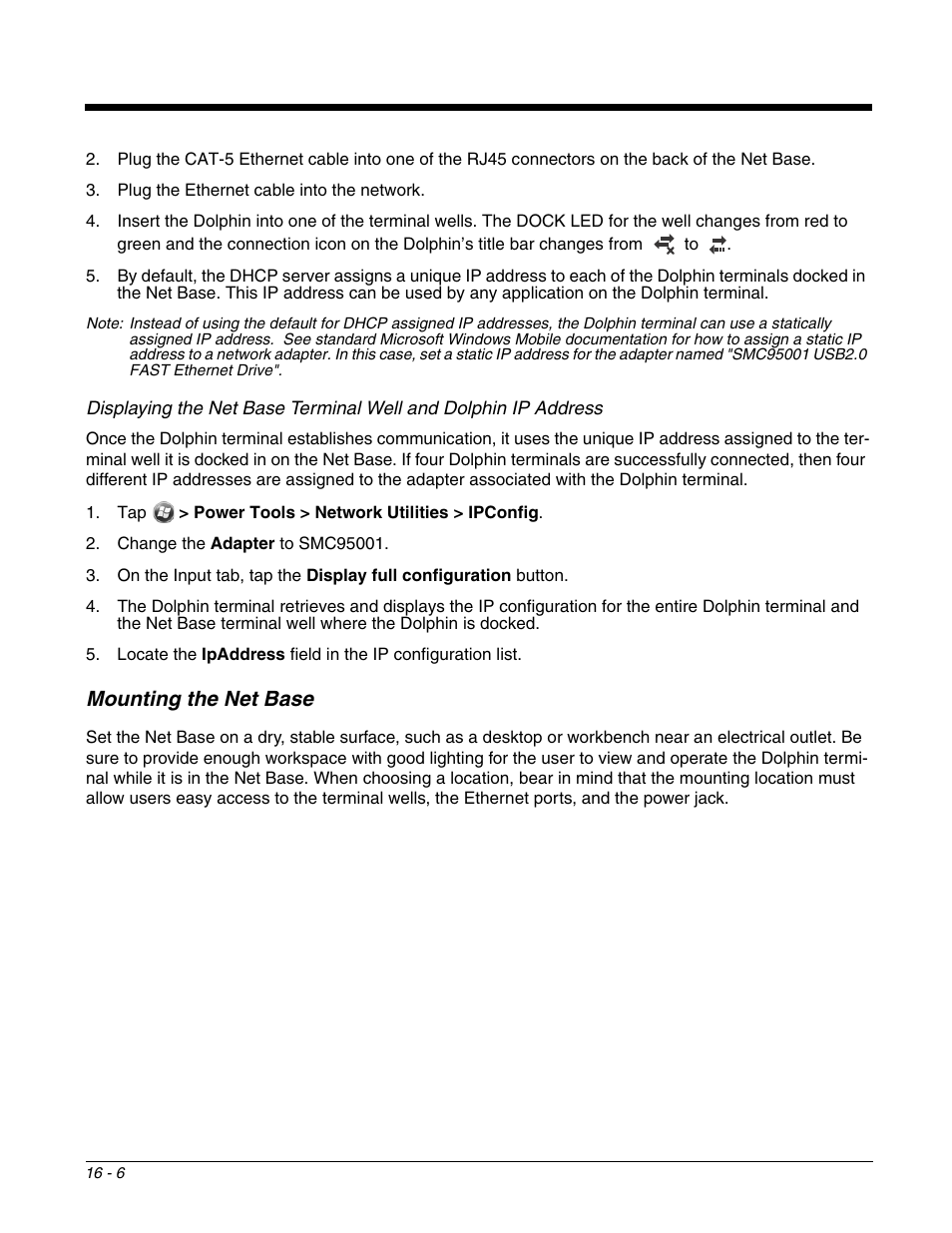 Mounting the net base, Mounting the net base -6 | Honeywell DOLPHIN 99EX User Manual | Page 172 / 190