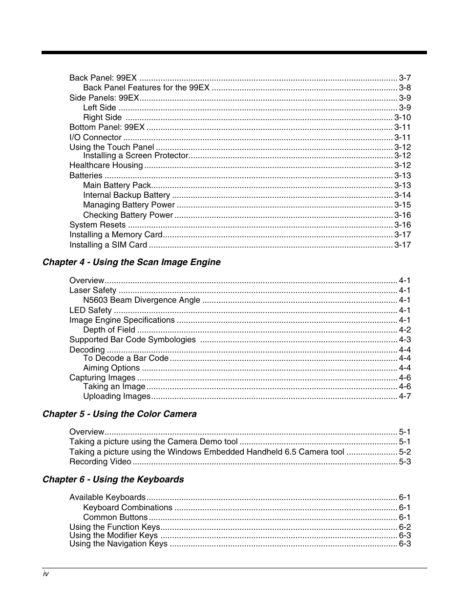 Honeywell DOLPHIN 99EX User Manual | Page 4 / 190