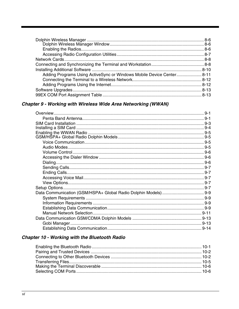 Honeywell DOLPHIN 99EX User Manual | Page 6 / 190