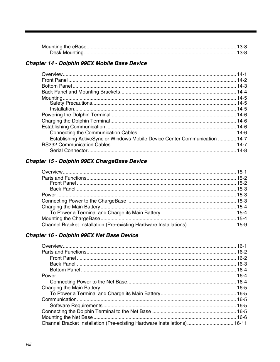 Honeywell DOLPHIN 99EX User Manual | Page 8 / 190