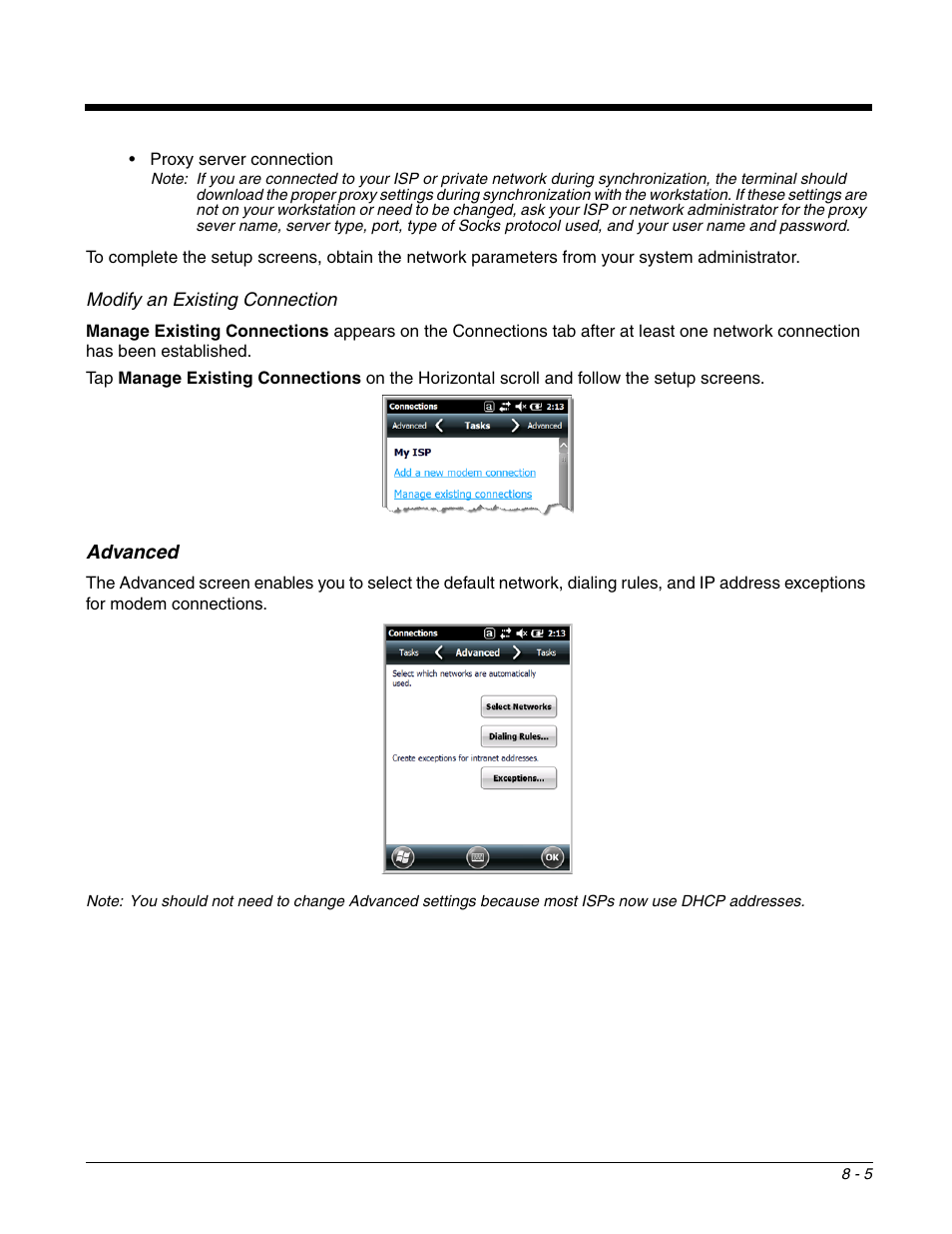 Advanced, Advanced -5 | Honeywell DOLPHIN 99EX User Manual | Page 99 / 190