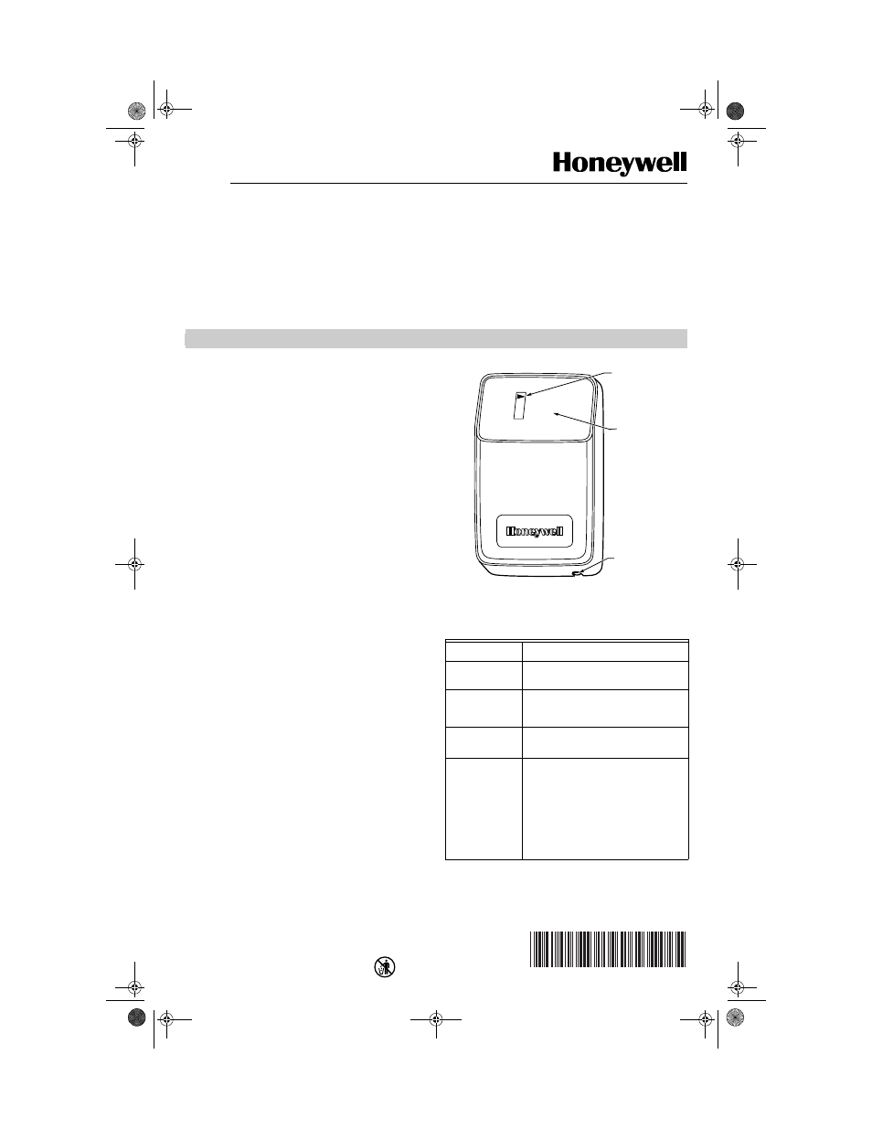 Honeywell W8600F User Manual | 4 pages