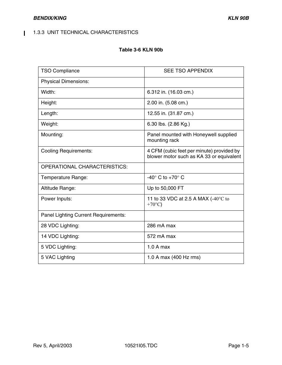 3 unit technical characteristics | Honeywell BEDIX/KING GPS RNAV User Manual | Page 11 / 152
