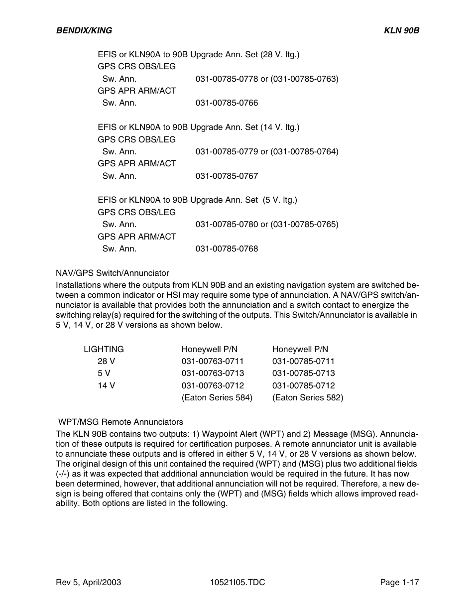 Honeywell BEDIX/KING GPS RNAV User Manual | Page 23 / 152