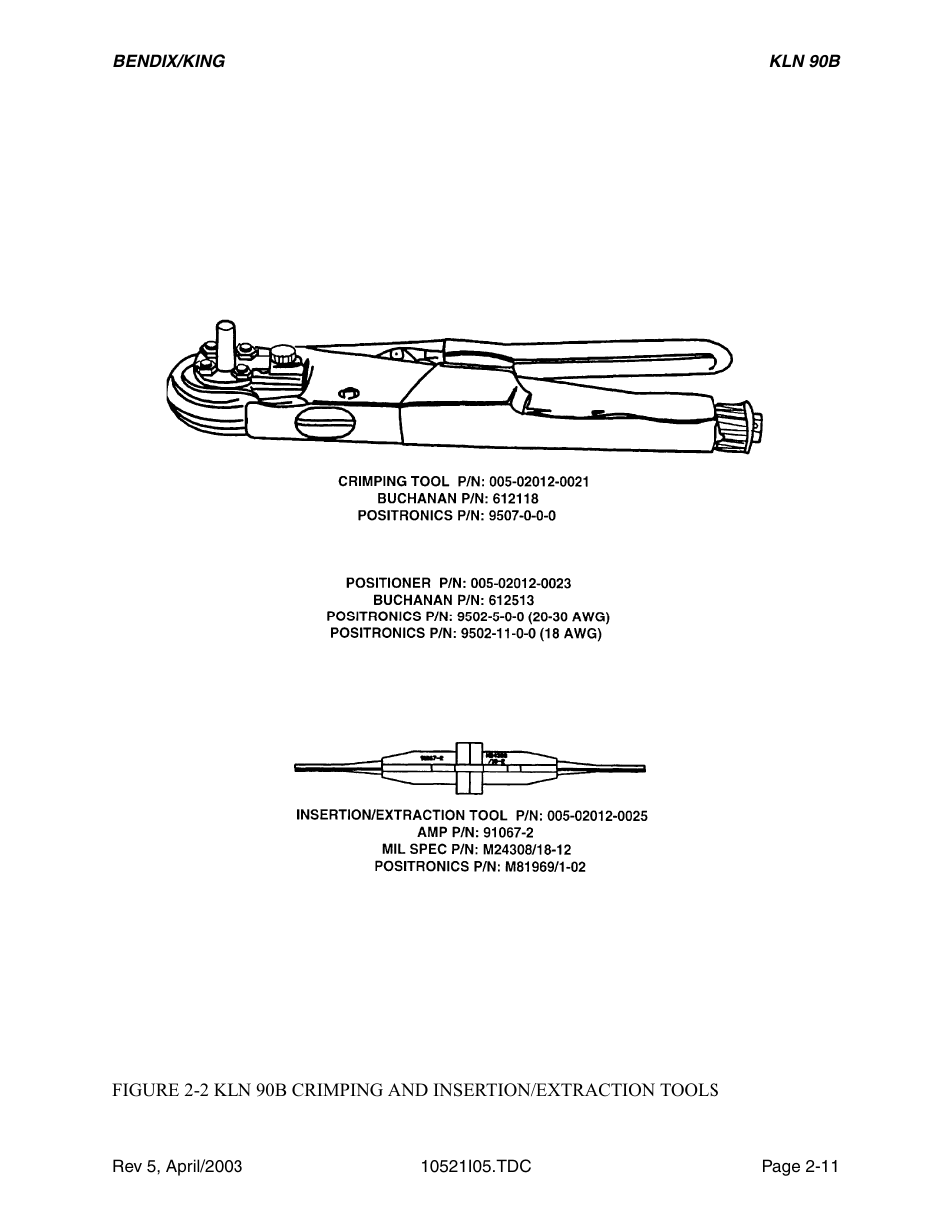 2 kln 90b crimping and insertion/extraction tools | Honeywell BEDIX/KING GPS RNAV User Manual | Page 38 / 152